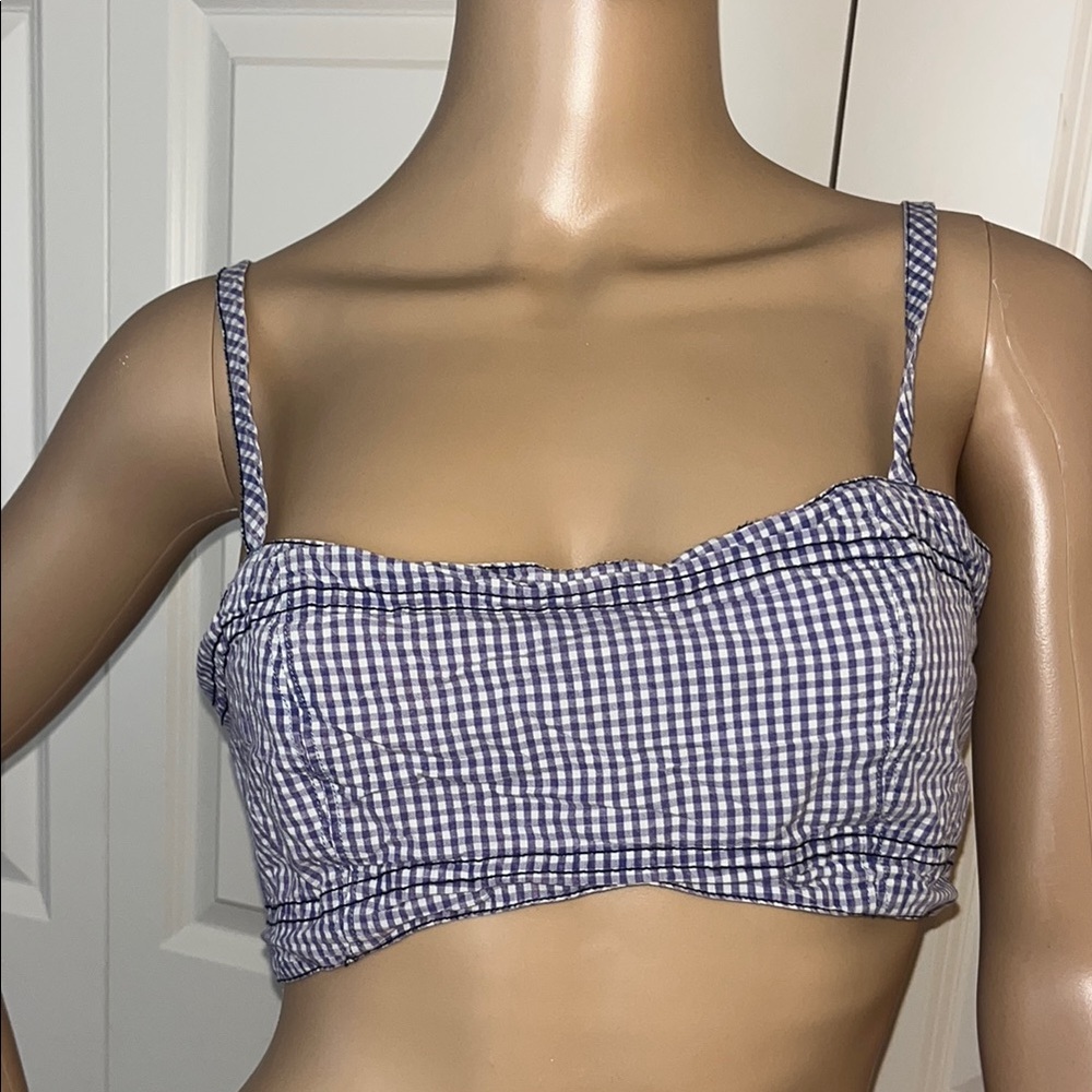 Blue Gingham Women's Top